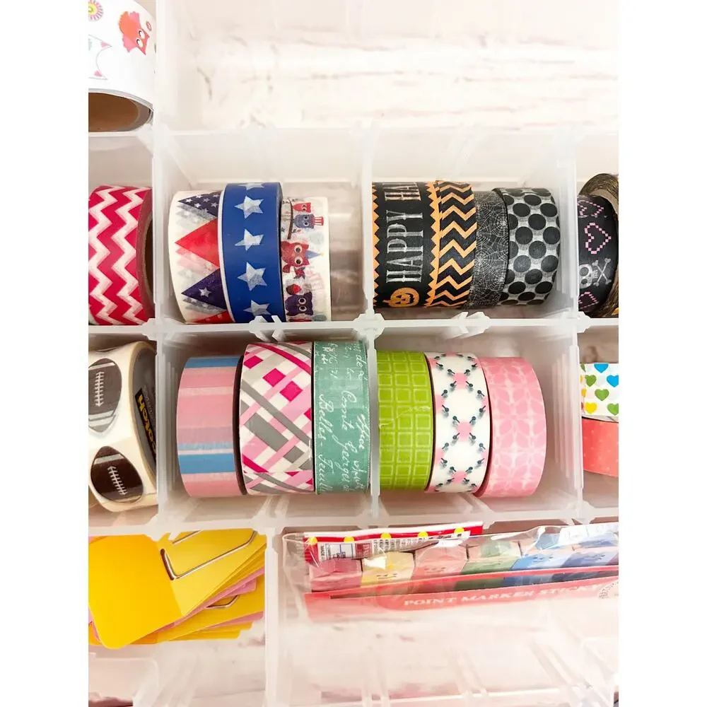 Megalot Washi Tape Planner Supply Station Set Aesthetic Craft Storage Box
